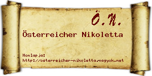 Österreicher Nikoletta névjegykártya